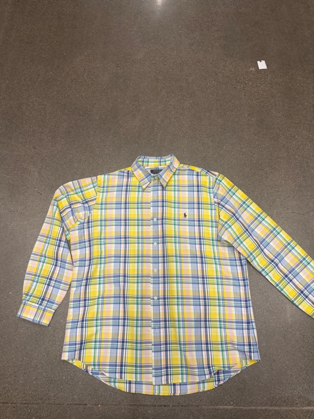 Ralph Lauren Madras Plaid Shirt Mens large Long Sleeve Button Down